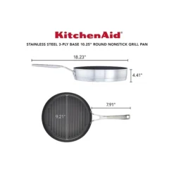 KitchenAid 3 Ply Stainless Steel 10.25” Round Nonstick Grill Pan -Meye Kitchen Shop https3A2F2Fimage.s5a.com2Fis2Fimage2FTheBay2F051153710124 alt43Fwid3D120026hei3D120026qlt3D9026resMode3Dsharp226op usm3D0.92C1.02C82C0 640x