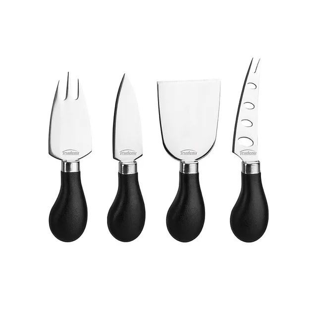 4-Piece Specialty Cheese Knives & Serving Fork Set 3 4-Piece Specialty Cheese Knives & Serving Fork Set