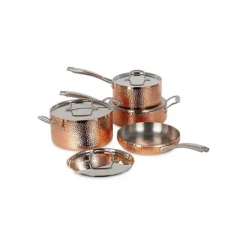 Cuisinart Copper 8-Piece Hand Hammered 5-Ply Cookware Set