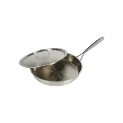Tri-Ply Stainless Steel 12.5-Inch Frypan With Lid