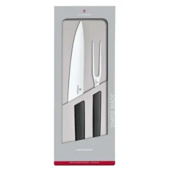 Victorinox Swiss Modern 2-Piece Black Knife & Black Fork Carving Set