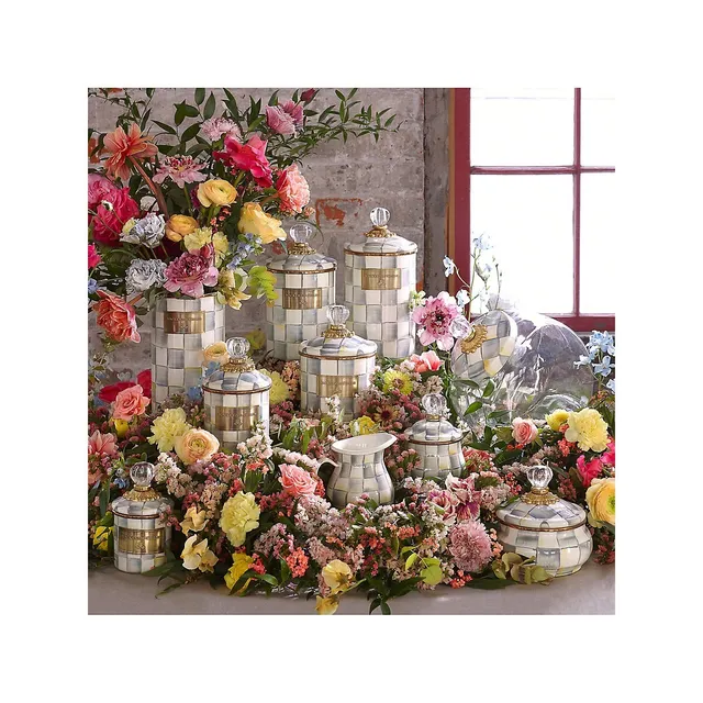 Sterling Check Mini Enamel Canister 5 Sterling Check Mini Enamel Canister - Image 3