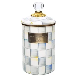 Sterling Check Enamel Canister