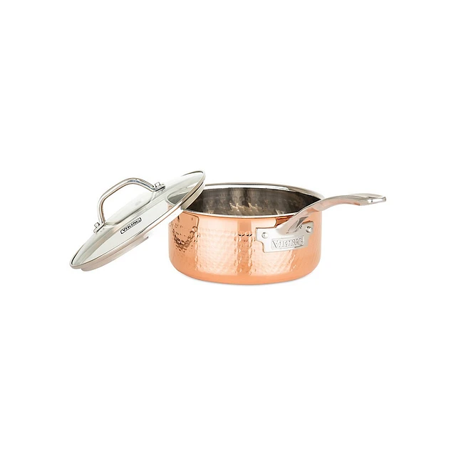 Viking Copper Clad 3-Ply Hammered 10 Piece Cookware Set 13 Viking Copper Clad 3-Ply Hammered 10 Piece Cookware Set - Image 11