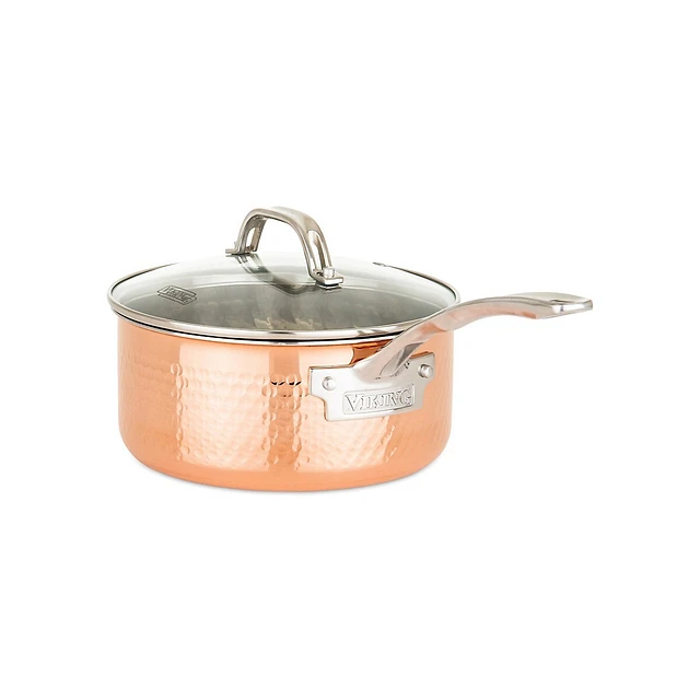Viking Copper Clad 3-Ply Hammered 10 Piece Cookware Set 14 Viking Copper Clad 3-Ply Hammered 10 Piece Cookware Set - Image 12