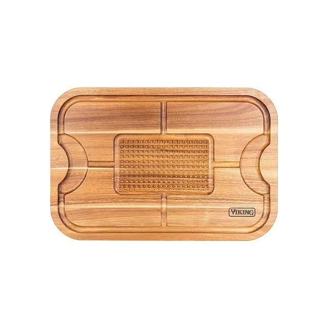 Viking 3-Piece Oversized Acacia Carving Board With 3-Piece Carving Set 4 Viking 3-Piece Oversized Acacia Carving Board With 3-Piece Carving Set - Image 2