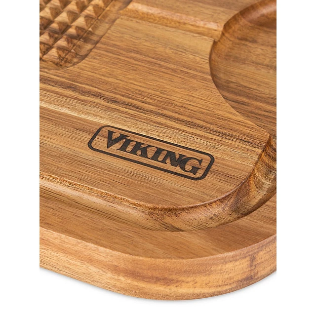 Viking 3-Piece Oversized Acacia Carving Board With 3-Piece Carving Set 6 Viking 3-Piece Oversized Acacia Carving Board With 3-Piece Carving Set - Image 4