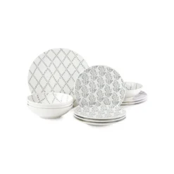 Lenox Textured Neutrals Stoneware 12-Piece Dinnerware Set